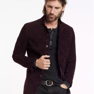 John Varvatos Suede jacket Size 50 dark burgundy